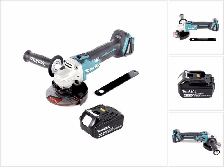 Produktbild Makita DGA 506 G1 Akku Winkelschleifer 18 V 125 mm Brushless + 1x Akku 6,0 Ah - ohne Ladegerät (125 mm)