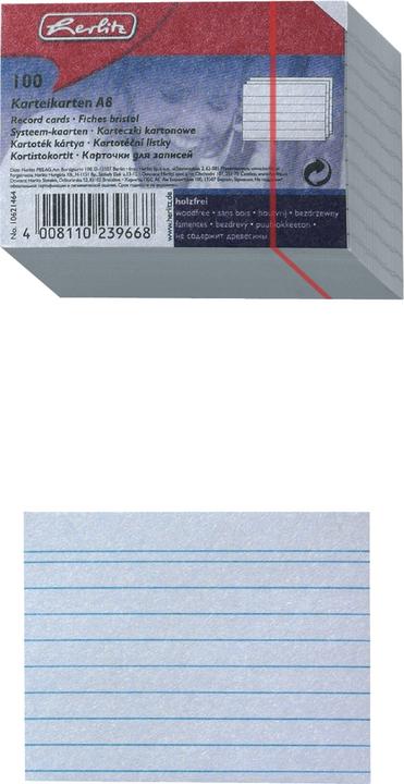 Actual product image Herlitz Index card lined (A8, 170 g/m², 100 x)