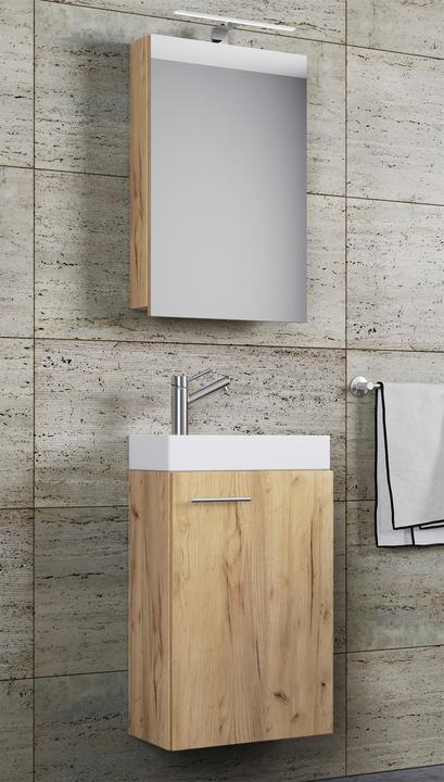 Produktbild VCM 3 tlg. Gäste WC Waschplatz Waschtisch Slito Spiegel