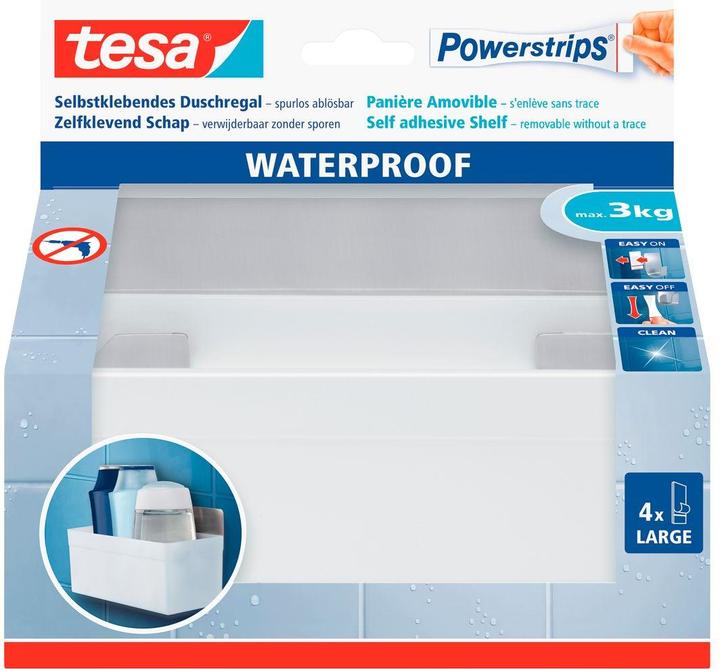 Produktbild tesa Powerstrips Waterproof Duschregal (18.5 x 11 x 20 cm)