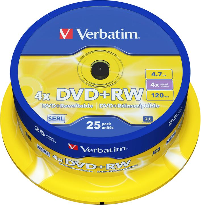 Verbatim DVD+RW, 4x, 4.7GB, 25er Spindel (25 x)