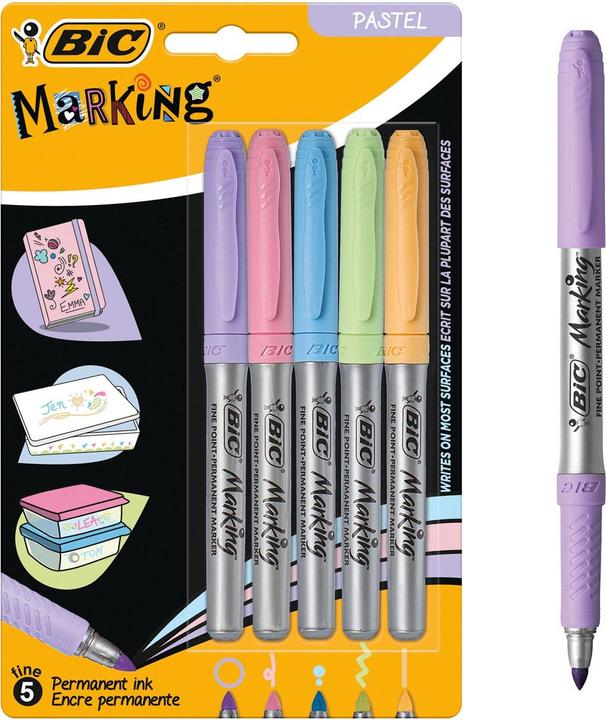 Actual product image Bic MARKING COLOR - Marker (Silver, 0.80 mm, 5 x)