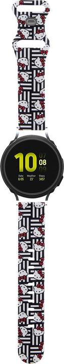 Produktbild Hello Kitty Pasek Uniwersalny HKUWMSDIESK Silicone Heads & Stripes czarny/black strap 20mm (20 mm, Silikon, Edelstahl)