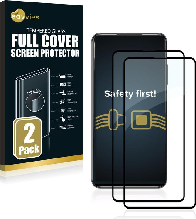Actual product image Savvies Full-screen armoured glass screen protector (2 Piece, Xiaomi Redmi Note 10 5G)