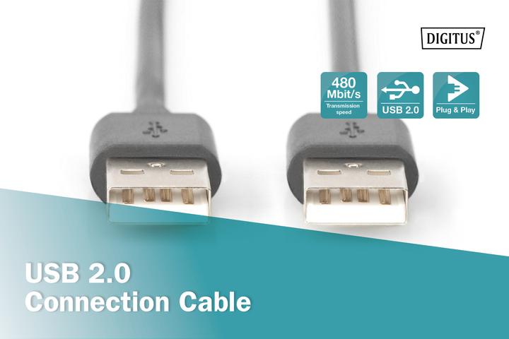 Image du produit Digitus Câble de connexion USB2.0, 1 m (1 m, USB 2.0)