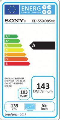 Energie-Label Sony Kd-55xd8505 (55", LCD, 4K)