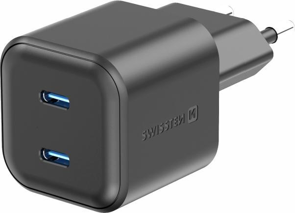 Immagine prodotto Swissten Caricatore da viaggio GaN 2X USB-C 20W Power Delivery Nero (20 W)