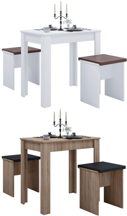 Produktbild VCM Essgruppe Tisch Hocker Esal L (80 x 80 x 75 cm)