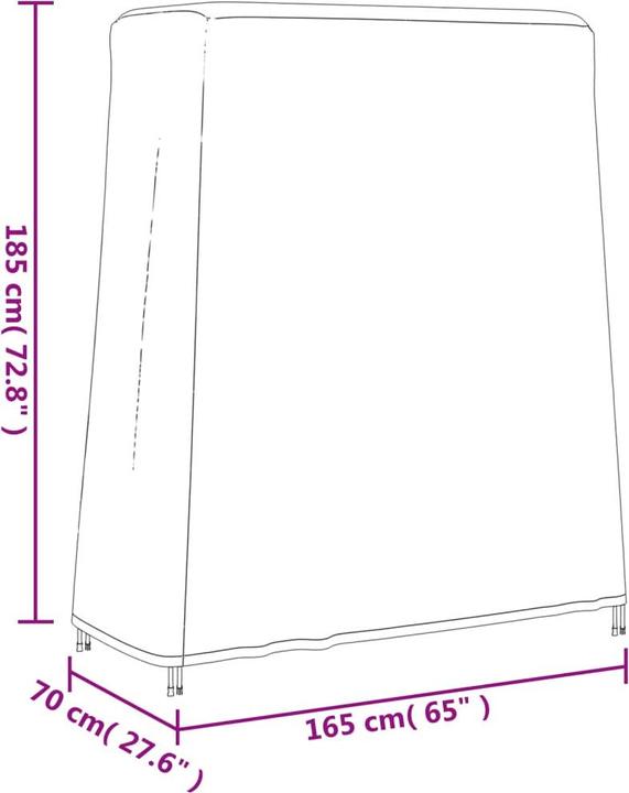Image du produit VidaXL Housse pour table de ping-pong Noir 165x70x185 cm