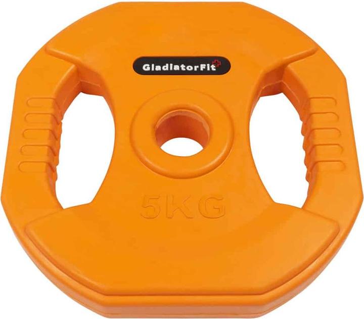 Immagine prodotto Gladiatorfit Disco di peso in gomma con maniglie (1 x 5 kg)