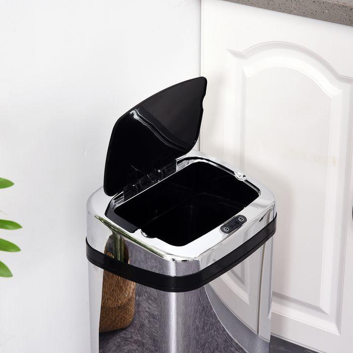 Produktbild Swisshandel24 Mülleimer Abfalleimer IR Sensor mit/ohne Inneneimer Edelstahl rund viereckig (30L/viereckig) (30 l)