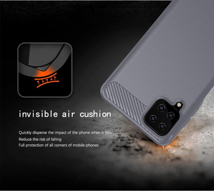 Produktbild Cadorabo TPU Ultra Slim carbon edelstahl Kombi Cover (Samsung Galaxy A12, Samsung Galaxy M12)