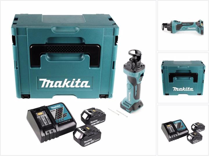 Makita DCO 180 RGJ Battery rotary cutter 18 V 30,000 rpm + 2x battery 6.0 Ah + charger + Makpac