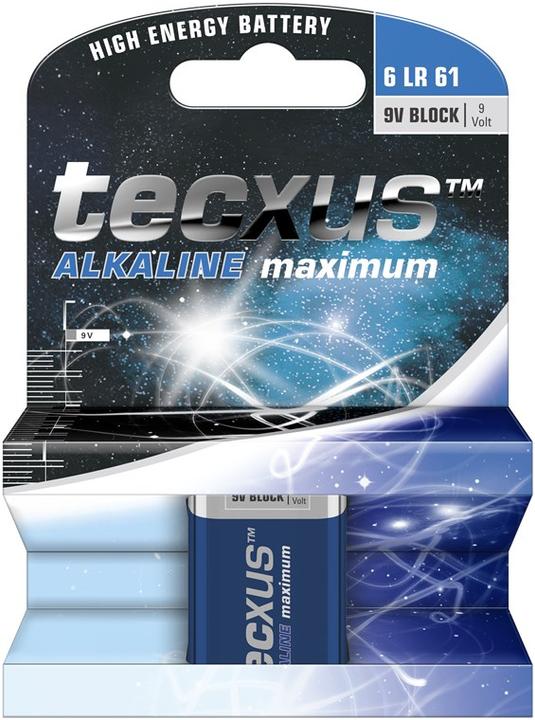 Produktbild Tecxus 9 Volt-Block - Batterie 9V - Alkalisch (1 Stk., 9V Block, 550 mAh)