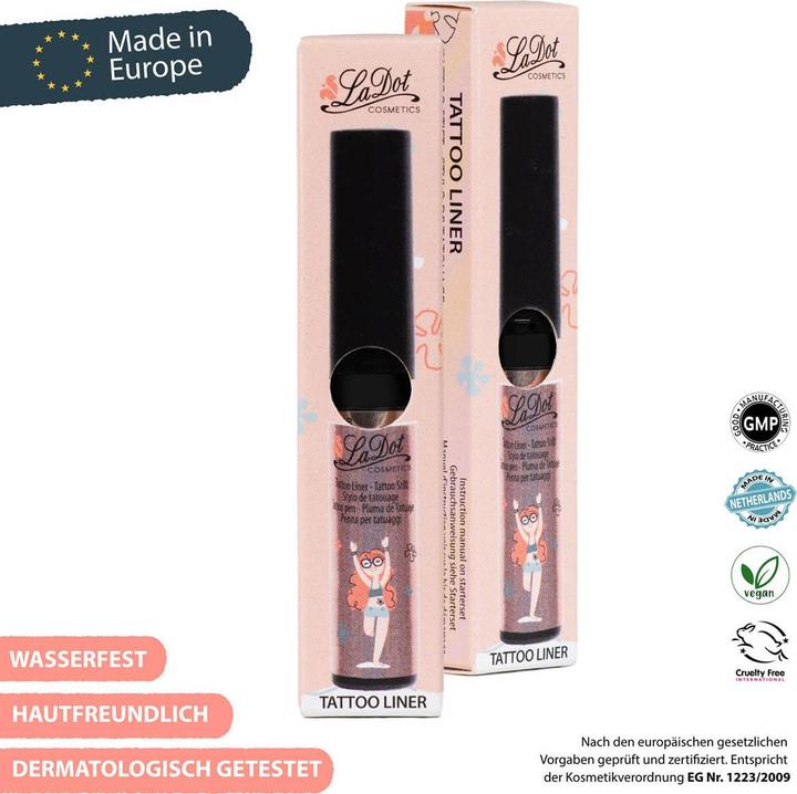 Actual product image La Dot Cosmetics Felt Pen Cosmetics Tattoo Liner black