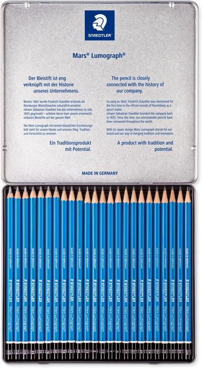 Image du produit Staedtler Etui en métal pour stylet mars Lumograph 100 avec 24 pièces, trié (2 mm, M, 24 x)