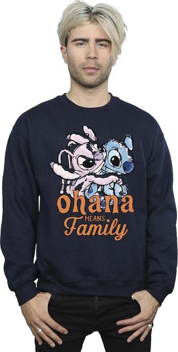 Actual product image Disney Mens Lilo And Stitch Ohana Angel Hug Sweatshirt (XL)