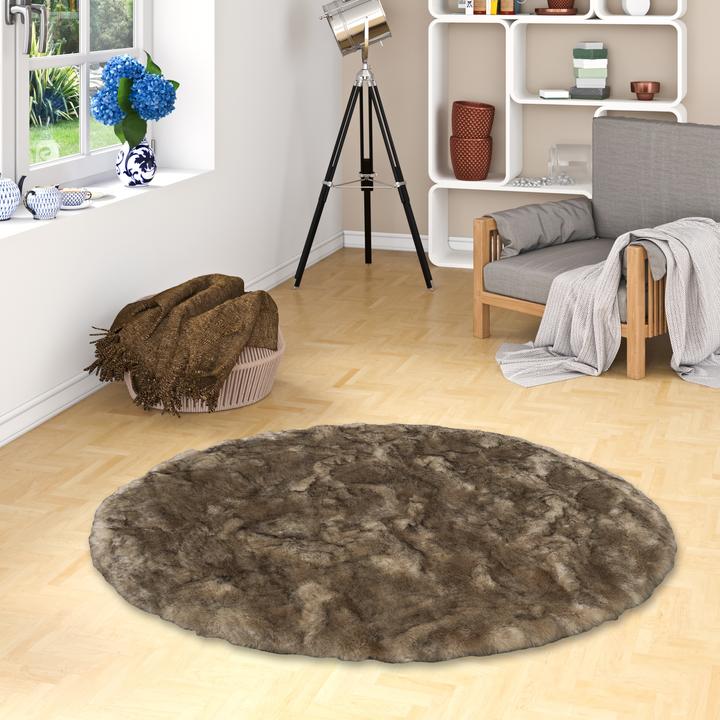 Produktbild Pergamon Luxus Super Soft Fellteppich Aspen Rund Meliert (Ø 80 cm)