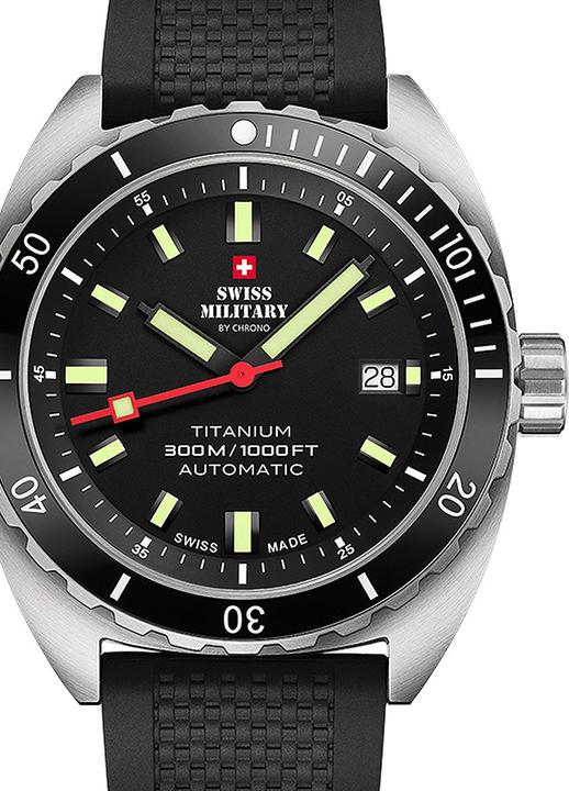 Immagine prodotto Swiss Military SMA34100.06 Diver Titanium Automatic 42mm 30ATM (Orologio sub, 42 mm)