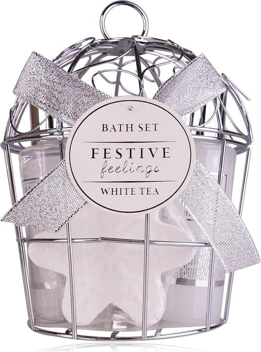 Accentra Geschenkset FESTIVE FEELINGS in Vogelkäfig aus Draht, Duft: White Tea (Haarpflege set)