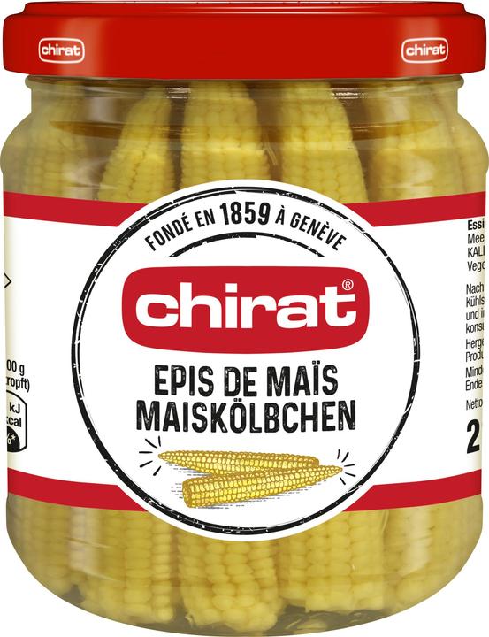 Immagine prodotto Chirat Pannocchie di mais all'aceto, mais croccante ideale per raclette, fonduta, aperitivo, piatti freddi (210 g)