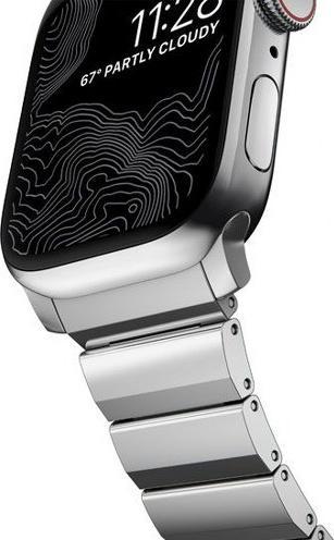 Actual product image Nomad Stainless steel band -terÃƒÂ¤sranneke, Apple Watch 41 / 40 /, hopea (Stainless steel, Apple Watch Series 9)