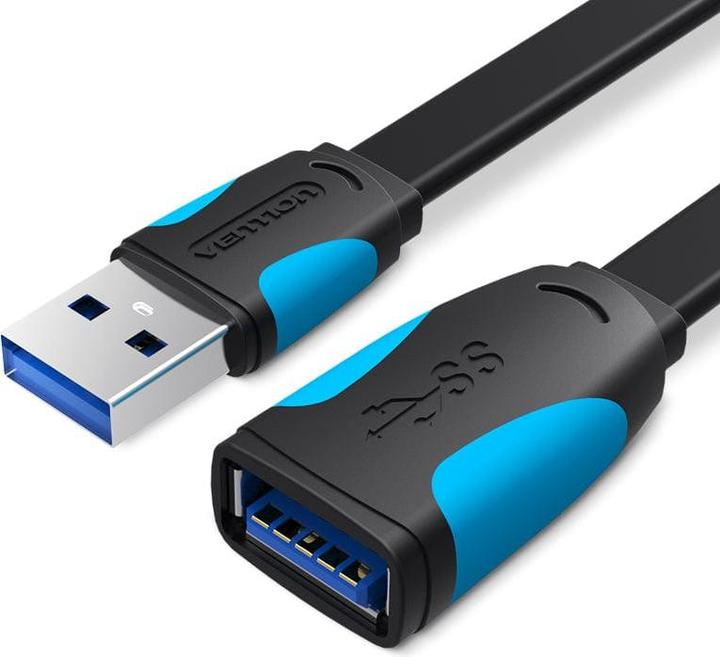 Vention Flat rate USB 3.0 extender VAS-A13-B200 2m Black (2 m, USB 2.0)