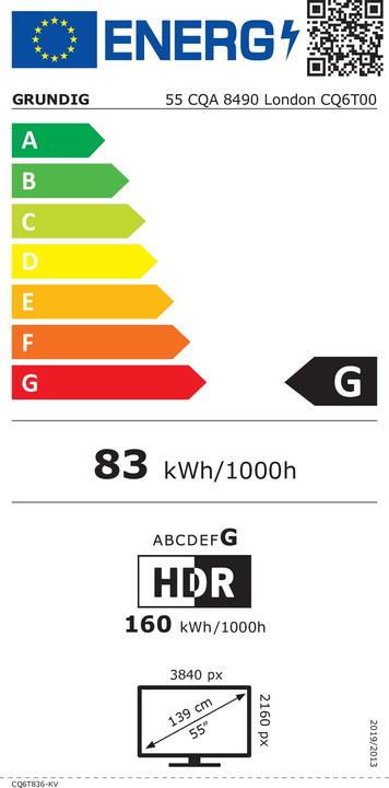 Etichetta energetica Grundig Grun Led-Tv UHD (55", 4K)