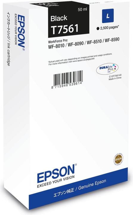 Image du produit Epson Cartouche d'encre/T7561 L BK (CF)