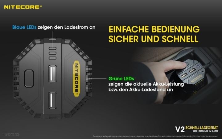 Actual product image Nitecore V2 - Kfz-Ladegerät