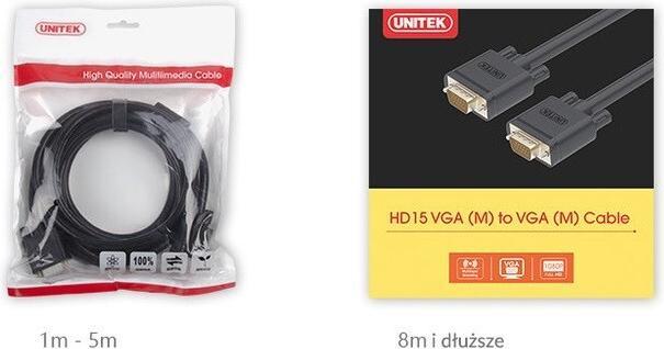 Actual product image Unitek Y-C511G VGA cable VGA (D-Sub) (1 m, VGA)