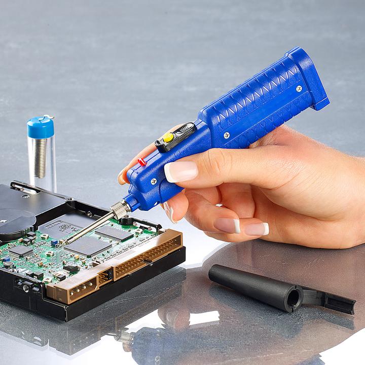 Actual product image AGT Battery operated soldering iron incl. soldering tin