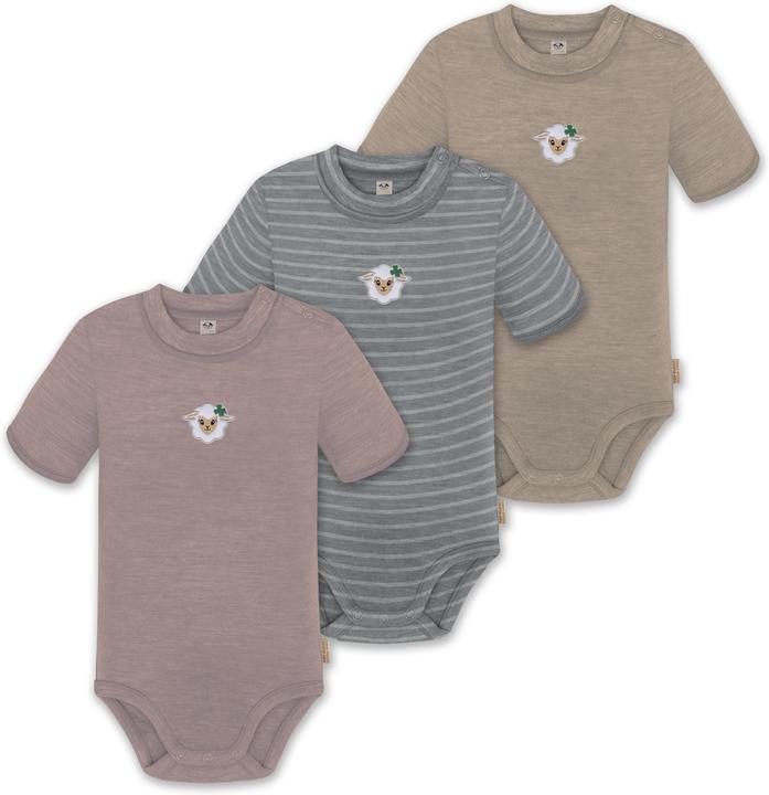 Normani 3er Set Baby Merino Kurzarmbody „Tihoi" - 9319