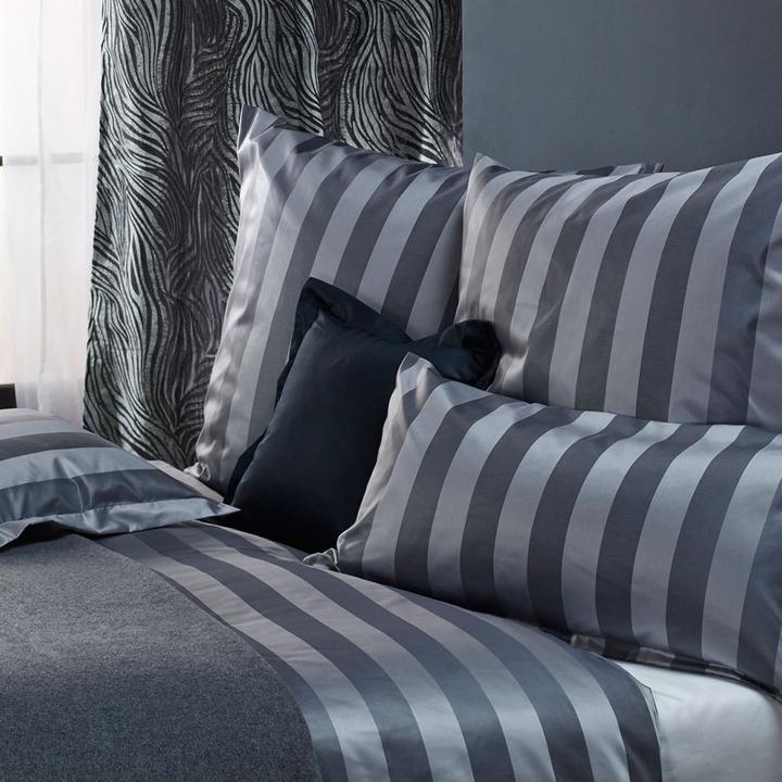 Actual product image Curt Bauer Damask bed linen Como steel grey (Duvet cover, 155x200 cm (80x80 cm))
