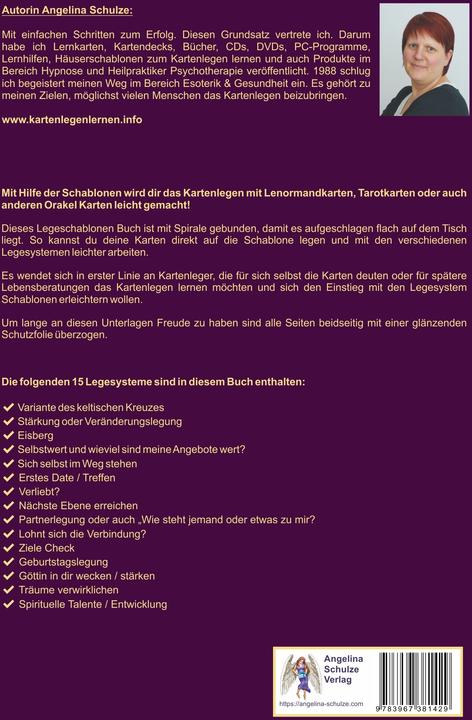 Produktbild Legeschablonen Lenormand, Tarot als Unterlage beim Kartenlegen 2 (Deutsch, Angelina Schulze, 2021)
