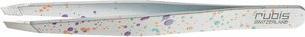 Actual product image Rubis Pinzette Actionpainting schräg, weiss, Inox