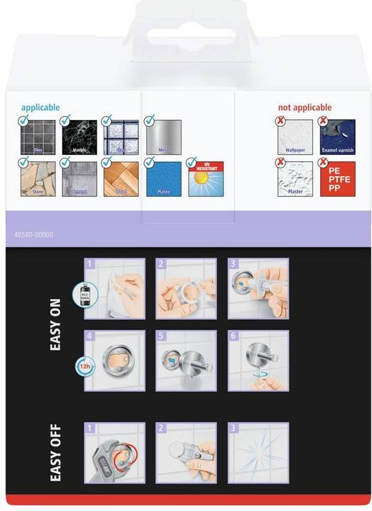 Image du produit tesa MOON BLACK Support de rouleau de papier toilette avec solution adhésive sans perçage