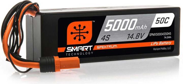 Immagine prodotto Spektrum 5000mAh 4S 14.8V 50C Smart LiPo Hardcase IC5 (14.80 V, 5000 mAh)