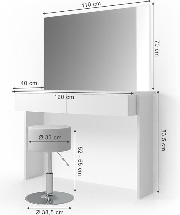 Produktbild Vicco Azur mit Hocker (120 x 84 x 40 cm)