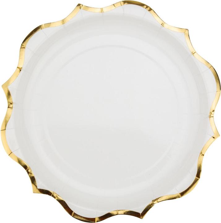 Image du produit Artifete Assiettes blanches avec bord doré (8p.) (8 x)