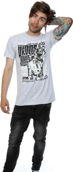 Actual product image Star Wars Mens R2-D2 And C-3PO Rock Poster T-Shirt (XXL)