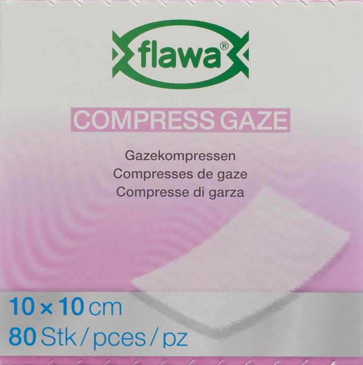Image du produit Flawa Compresses de gaze coupées 10x10cm traitées pour réduire les germes