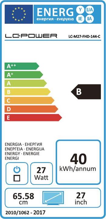 Label énergétique LC-Power LC-M27-FHD-144-C (1920 x 1080 pixels, 27")