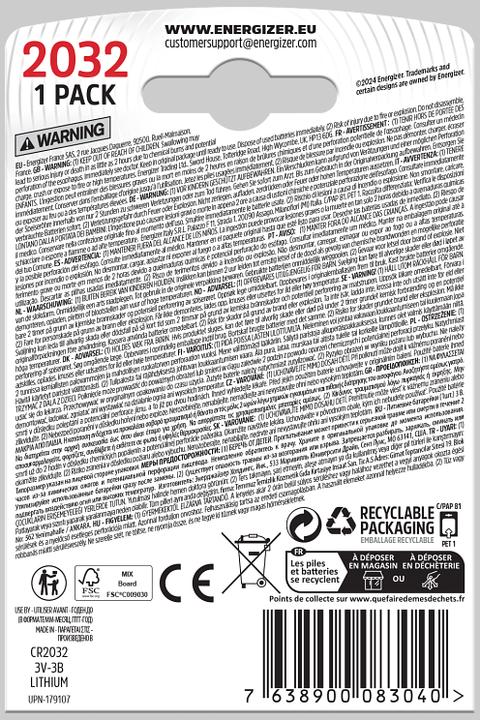 Actual product image Energizer CR2032 Lithium (1 pcs., CR2032, 240 mAh)