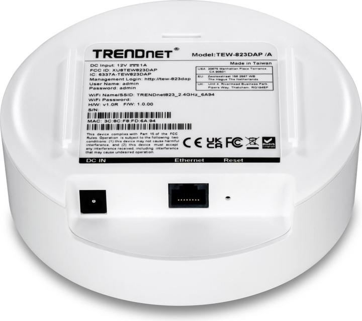 Produktbild Trendnet WL-AP AC1300 PoE Indoor Wireless Access Point (833 Mbit/s)