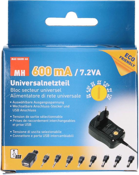 Immagine prodotto Max Hauri Alimentatore universale a spina 600mA