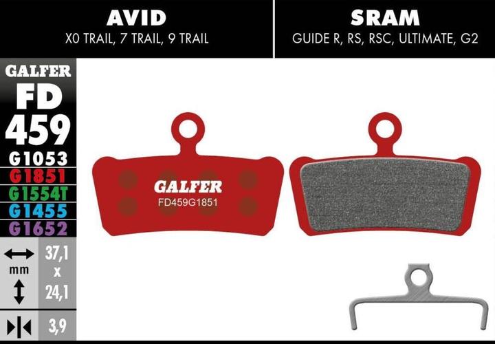 Galfer Bike Advanced Bremsbeläge (SRAM, Trickstuff, Avid, Semi-Metallisch)