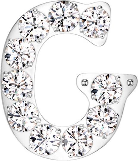 Produktbild Star Piercing Threadless silber mit Kristallen silber Buchstabe G (Titan G23, ohne Messing)