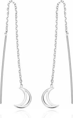 Agato - Long Silver Moon Earrings AGT-E044V