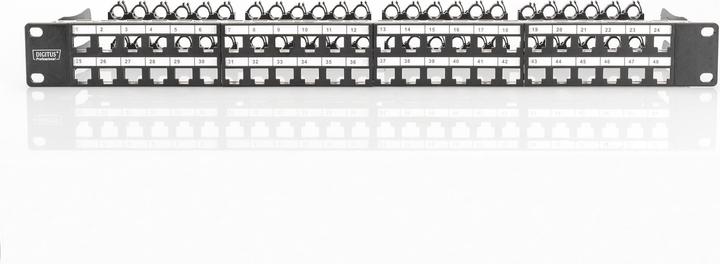 Actual product image Digitus Patch Panel housing 1U for Keystone modules 48-Port 48,3cm 19inch black RAL 9005
